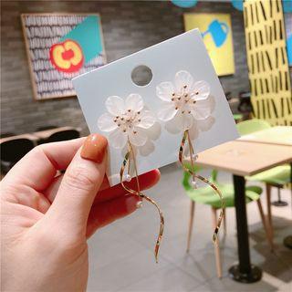 Flower Fringed Earring 1 Pair - Flower - White - One Size