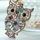 Rhinestone Owl Necklace