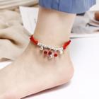 Butterfly Bead Red String Anklet