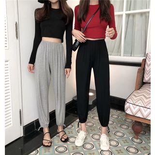 Long-sleeve Crop T-shirt / Harem Pants