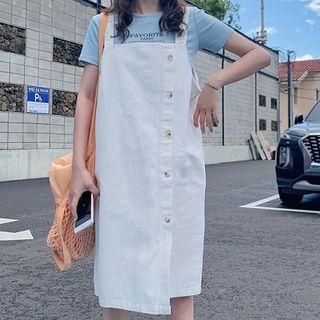 Asymmetric Single-breasted Strap Dress