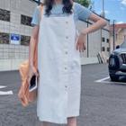 Asymmetric Single-breasted Strap Dress