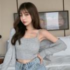 Cropped Camisole Top / Light Jacket