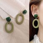 Acrylic Oval Dangle Earring 1 Pair - Green - One Size