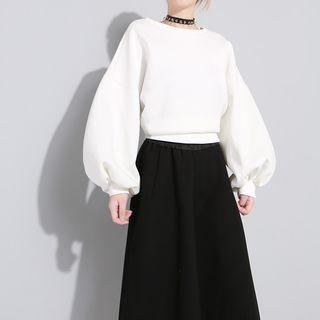 Puff-sleeve Tie-back Pullover