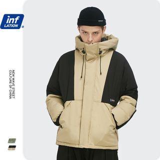 Colorblock Hooded Down Coat