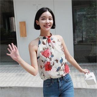 Halter Floral Print Top