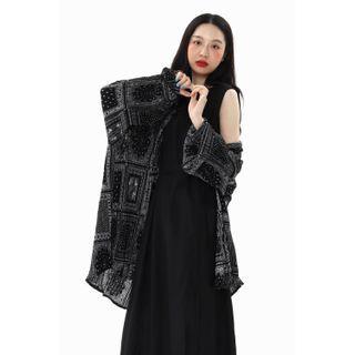 Oversized Crinkled Paisley Shirt