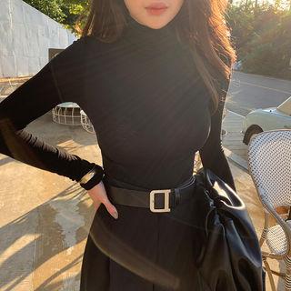 Turtleneck Slim-fit Top Black - One Size