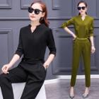 Set: Long-sleeve Blouse + Pants