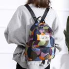 Color Block Nylon Backpack As Shown In Figure - One Size