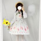 Shirt / Spaghetti Strap Printed A-line Dress / Hair Piece