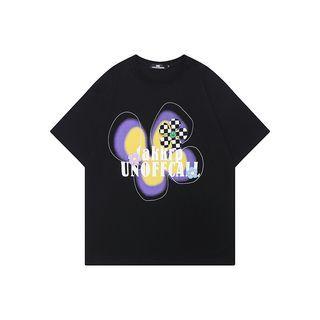 Flower Accent Lettering T-shirt