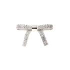 Simple Personality Ribbon Cubic Zirconia Brooch Silver - One Size