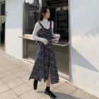 Spaghetti Strap Leopard Print Midi A-line Dress