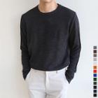 Crew-neck Rib-knit Top In 13 Colors