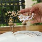Flower Bead Hair Clip Gold - One Size