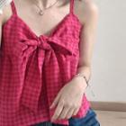 Gingham Bow Camisole Top Red - One Size