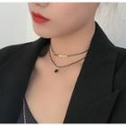Pendant Layered Alloy Necklace Black - One Size