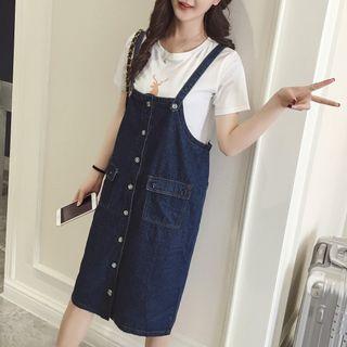 Button Down Dungaree Dress