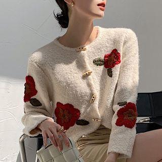 Floral Embroidery Toggle Jacket