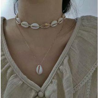 Shell Pendant Choker Necklace As Shown In Figure - One Size