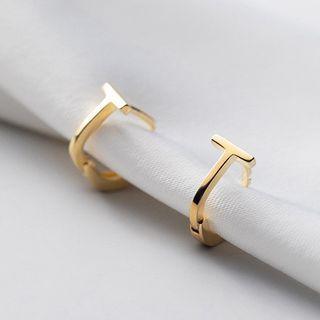 Sterling Silver T-shape Earring