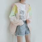 Color-panel Light Hooded Jacket