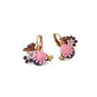 Fashion And Elegant Plated Gold Enamel Flower Earrings Golden - One Size