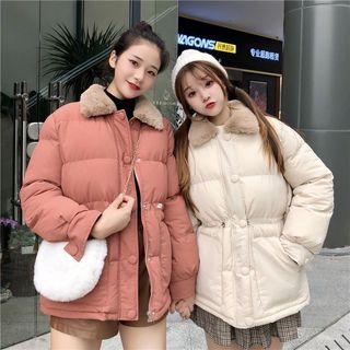 Faux-collar Padded Jacket