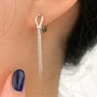 S925 Sterling Silver Tied Fringe Earring