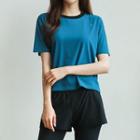 Contrast-neckline Short T-shirt