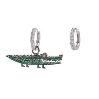 Non-matching Rhinestone Crocodile Earring