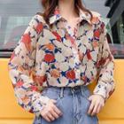 Long-sleeve Floral Shirt Floral - Multicolour - One Size