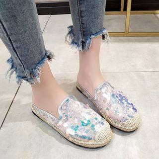 Sequin Espadrille Mules