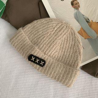 Applique Mohair Knit Beanie
