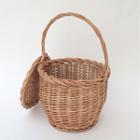 Woven Rattan Basket Bag Beige - One Size