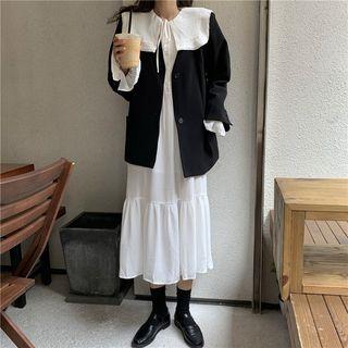 Long-sleeve Midi A-line Dress / Blazer