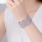 Wedding Rhinestone Bangle Platinum - One Size