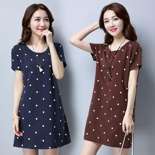 Dotted Short-sleeve T-shirt Dress