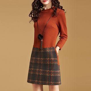 Plaid A-line Mini Dress
