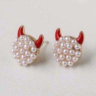 Devil Sterling Silver Ear Stud / Clip-on Earring