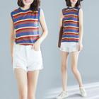 Striped Tank Top T Shirt As Shown In Figure - L