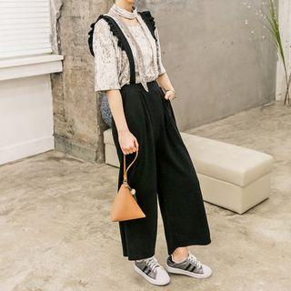 Frilled Suspender Pants