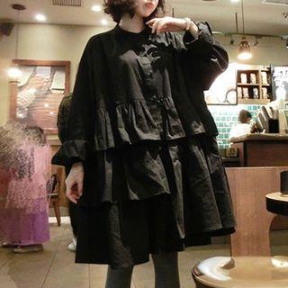 Long-sleeve Layered Shirtdress