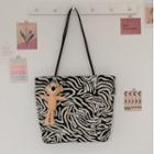 Zebra Print Tote Bag / Charm / Set