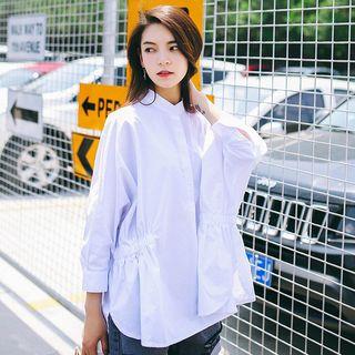 Mandarin Collar Batwing 3/4 Sleeve Blouse