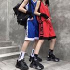 Couple Set: Contrast Trim Sport Tank Top + Shorts