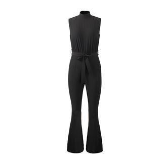 Sleeveless Front Knot Mock-neck Jumpsuit