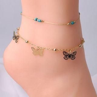 Set: Butterfly Anklet Af123 - One Size